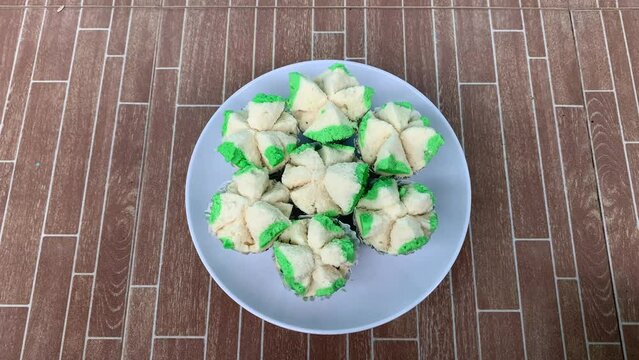 bolu kukus is an Indonesian traditional snack of steamed sponge cupcake