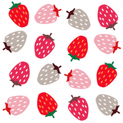A strawberry fruit pattren design template on white background 