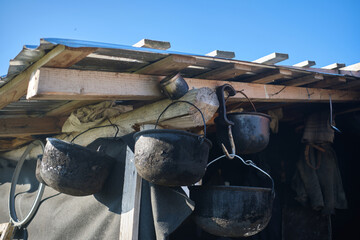 Camping empty pots in the cheese factory
Traveling in the mountains 