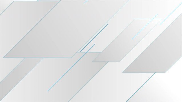 Grey geometric tech abstract background with blue lines. Seamless looping motion design. Video animation Ultra HD 4K 3840x2160