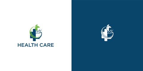 Cross and Health care, Love Health Logo Vector
