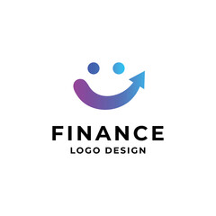 smile arrow for finance and business logo