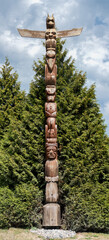 The Rose Cole Yelton Memorial Totem Pole at Stanley park, Canada