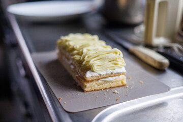 とても美味しい日本の一般家庭の手作りのクリスマスケーキ