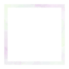 水彩のシンプルな四角いフレーム　枠