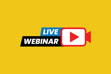 Live webinar button design for illustration.