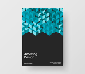 Vivid geometric shapes handbill layout. Colorful cover vector design template.