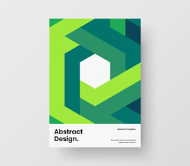 Unique geometric shapes corporate cover illustration. Isolated flyer A4 vector design template.