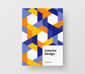 Isolated handbill design vector illustration. Amazing mosaic tiles company brochure layout.