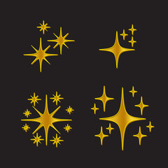 Obraz premium Set of Textured Golden Color Shiny Shape Elements.
