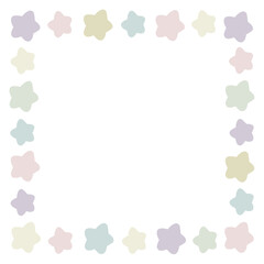 くすみカラーの星　四角い枠
