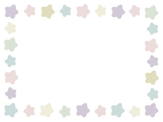 くすみカラーの星　四角い枠