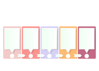 Process infographic with 5 steps, process or options.