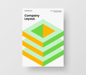 Modern mosaic hexagons corporate identity concept. Unique journal cover A4 design vector illustration.