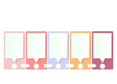 Process infographic with 5 steps, process or options.
