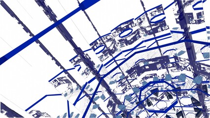 VJ トンネル 万華鏡 曼荼羅 幾何学模様 青 [別Verあり]