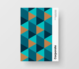 Original banner A4 vector design layout. Creative geometric hexagons catalog cover template.