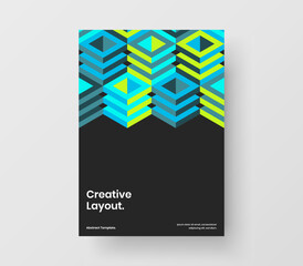Vivid book cover vector design illustration. Isolated mosaic shapes poster layout.