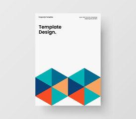 Premium mosaic pattern company brochure illustration. Trendy leaflet A4 design vector template.