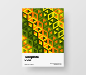 Amazing poster vector design concept. Unique mosaic hexagons company brochure illustration.