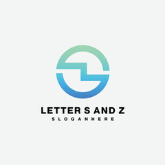 letter s and z logo icon color illustration