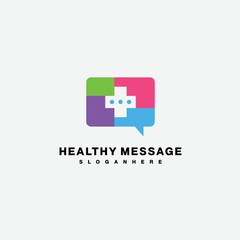 Obraz premium healthy message icon design logo vector