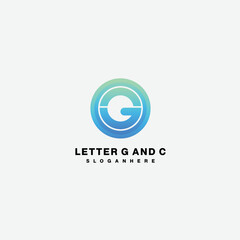 Obraz premium letter g and c logo gradient colorful icon symbol