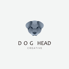 dog head logo design gradient color