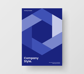Minimalistic geometric pattern journal cover layout. Modern pamphlet A4 design vector template.