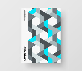 Multicolored mosaic shapes brochure illustration. Trendy poster vector design layout.