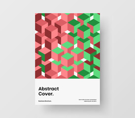 Isolated flyer design vector illustration. Fresh geometric tiles company brochure layout.