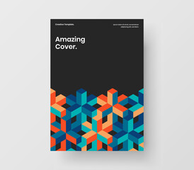 Fototapeta premium Amazing mosaic pattern corporate brochure layout. Minimalistic annual report design vector concept.