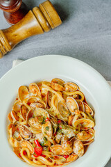 Spicy and delicious Chinese food Clam Mara stir-fried noodle dish