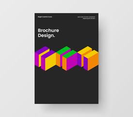 Abstract geometric tiles handbill illustration. Vivid brochure A4 vector design concept.