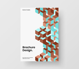 Multicolored mosaic pattern catalog cover illustration. Original placard A4 vector design concept.