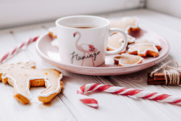 cup of coffee and cookies