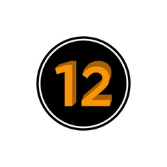 Push number icon circle vector logo design template