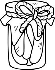 Hand Drawn pickle jar illustration