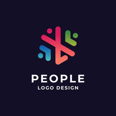 Obraz premium colorful peoples for family logo design