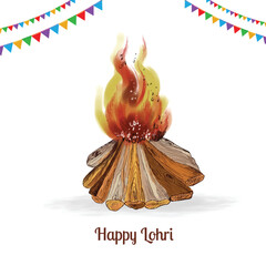 Happy lohri holiday festival celebration card background