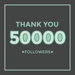 celebration 50000 subscribers template for social media. 50k followers thank you
