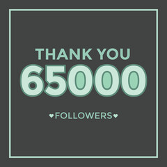 Thank you banner for social 65k friends and followers. Thank you 65000 followers
