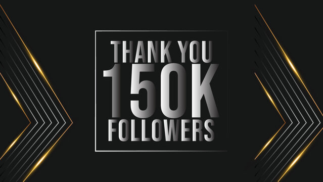 Thank you banner for social 150k friends and followers. Thank you 150000 followers
