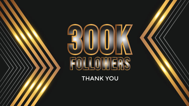 Thank you template for social media 300k followers, subscribers, like. 300000 followers
