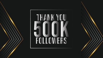 Thank you banner for social 500k friends and followers. Thank you 500000 followers
