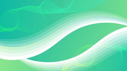 Abstract green gradient wave background