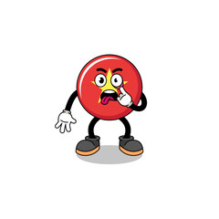 Character Illustration of vietnam flag with tongue sticking out