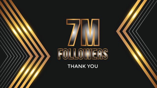 celebration 7m subscribers template for social media. 7m followers thank you
