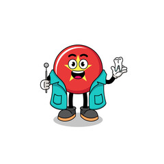 Illustration of vietnam flag mascot as a dentist