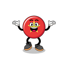 vietnam flag cartoon searching with happy gesture